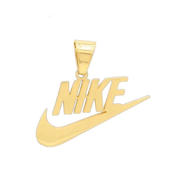 Gold Nike Swoosh Logo Pendant