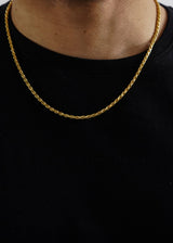 14k Solid Gold - 3mm Gold Rope Chain