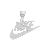 Silver Nike Swoosh Logo Pendant