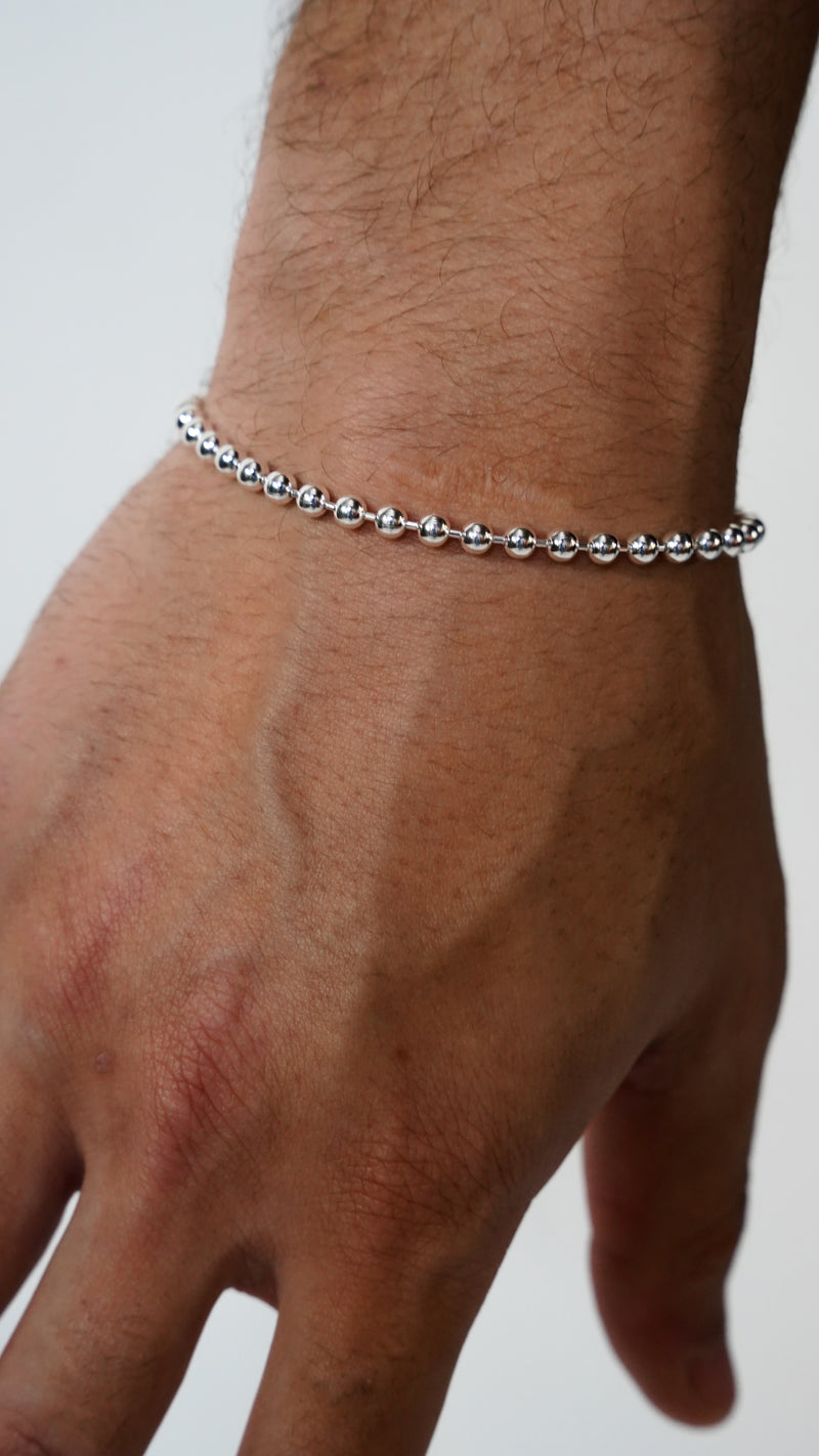 925 Sterling Silver - 4mm Pelline Bracelet