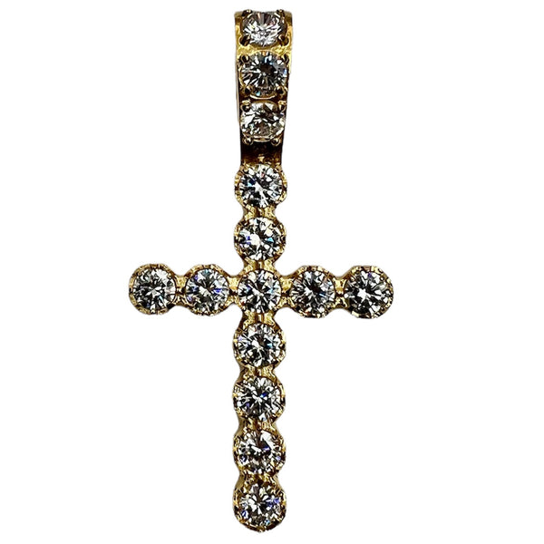 Large Gold Diamond Cross Pendant