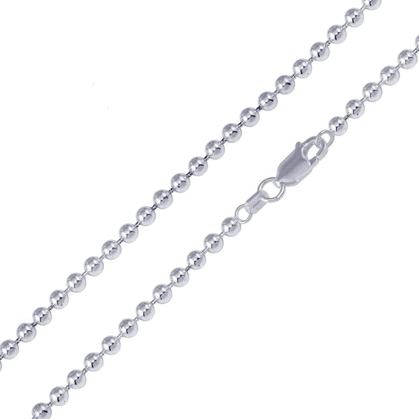 Women 925 Sterling Silver - 4mm Pelline Chain