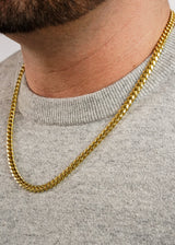 925 Sterling Silver - Gold 6mm Cuban Link Chain