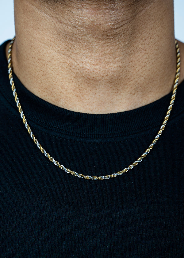 3mm Two-Tone Rope Chain