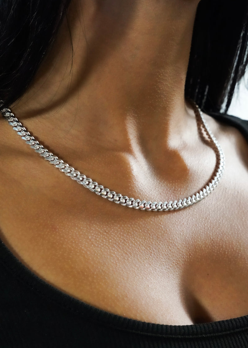 Women 925 Sterling Silver - 6mm Cuban Link Chain