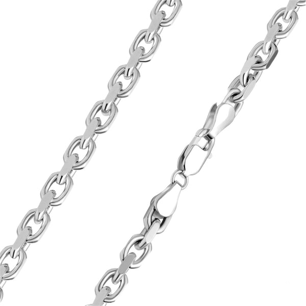 Women 925 Sterling Silver - 4mm Diamond Cut Rolo Cable Chain