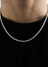 925 Sterling Silver - 3mm Diamond Cut Rope Chain