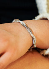 Women 925 Sterling Silver - Mesh Twisted Italian Bracelet