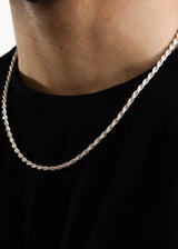 925 Sterling Silver - 3mm Diamond Cut Rope Chain