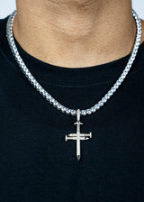 925 Sterling Silver - Nail Cross Pendant