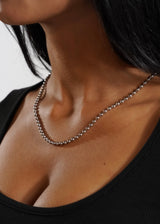 Women 925 Sterling Silver - 4mm Pelline Chain