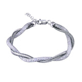 Women 925 Sterling Silver - Mesh Twisted Italian Bracelet