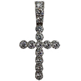 Large Silver Diamond Cross Pendant