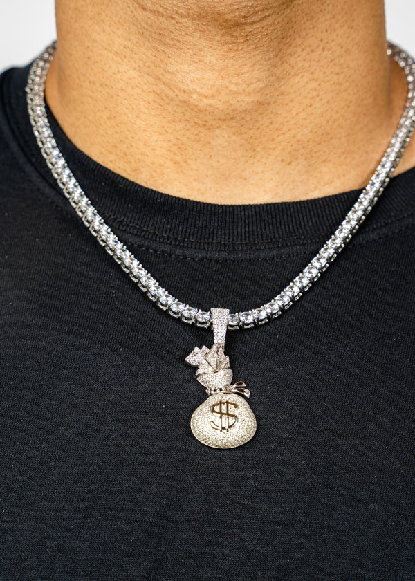 925 Sterling Silver - Money Bag Pendant