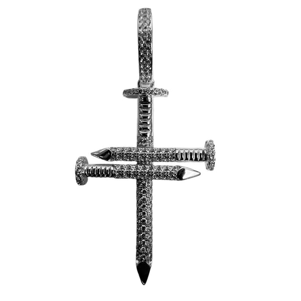925 Sterling Silver - Nail Cross Pendant