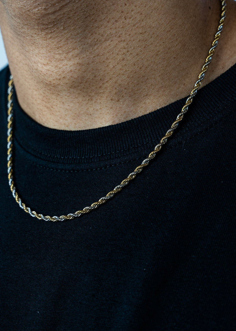 3mm Two-Tone Rope Chain