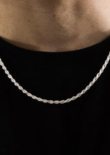 925 Sterling Silver - 3mm Diamond Cut Rope Chain