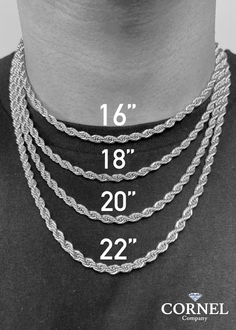 8mm Silver Cuban Link Chain