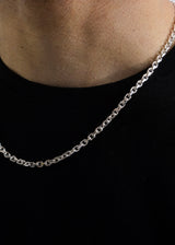 925 Sterling Silver - 4mm Diamond Cut Rolo Cable Chain