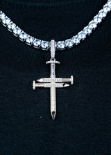 925 Sterling Silver - Nail Cross Pendant