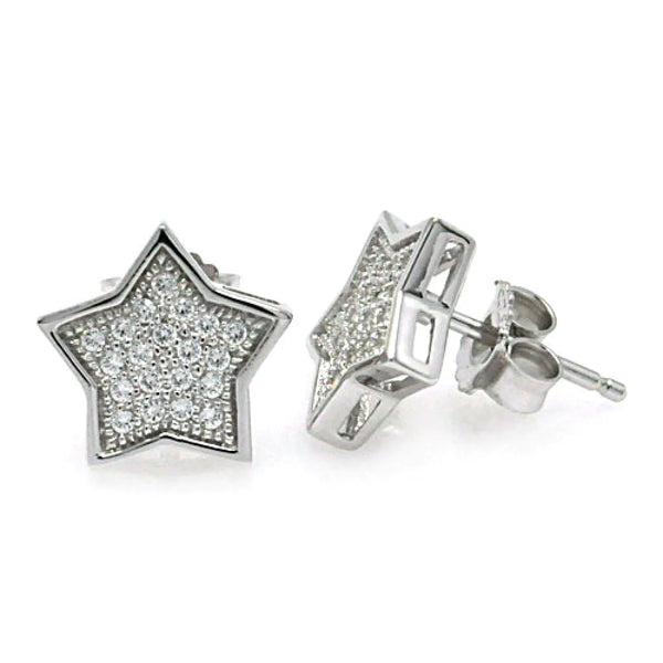 925 Sterling Silver - Star Stud Earrings