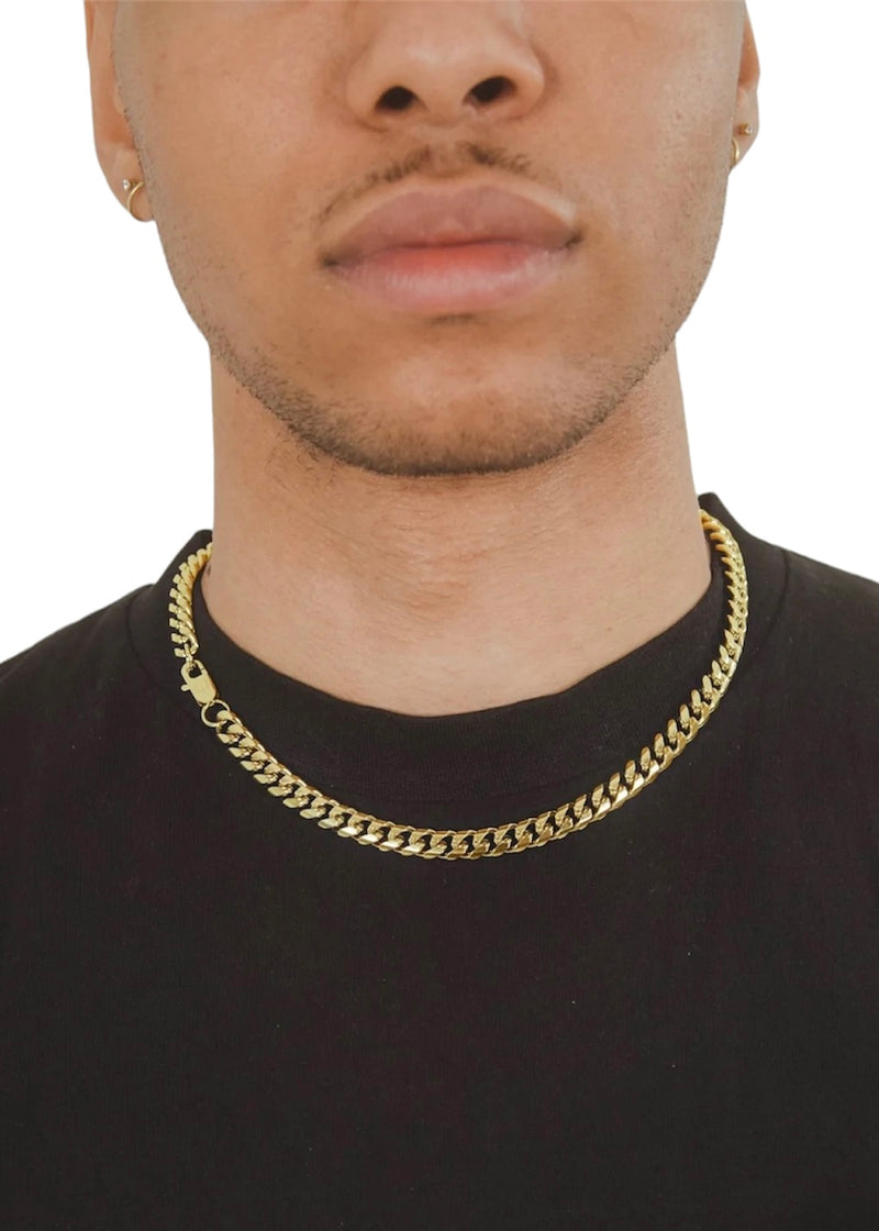 8mm Gold Cuban Link Chain