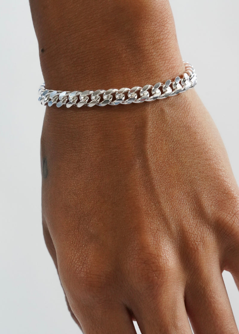 Women 925 Sterling Silver - 6mm Cuban Link Bracelet