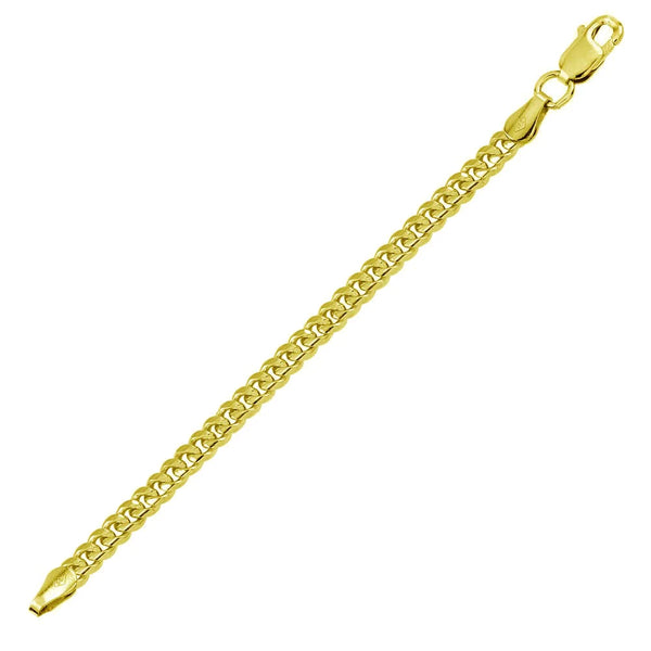 925 Sterling Silver - Gold 6mm Cuban Link Bracelet