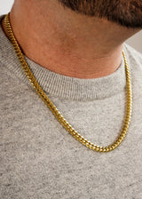 925 Sterling Silver - Gold 6mm Cuban Link Chain