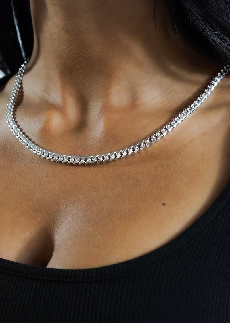 Women 925 Sterling Silver - 6mm Cuban Link Chain