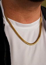 925 Sterling Silver - Gold 6mm Cuban Link Chain