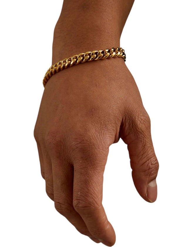 8mm Gold Cuban Link Bracelet